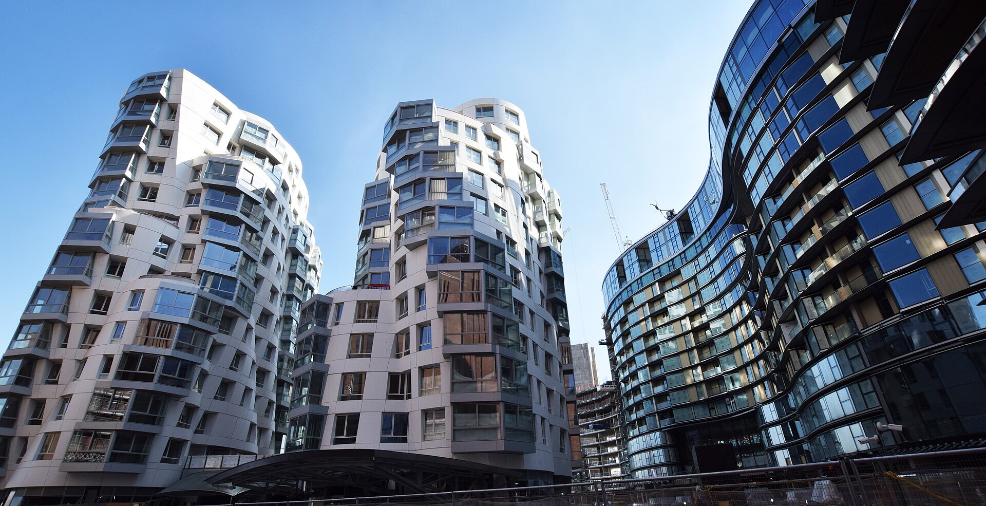 The Frank Gehry-designed Prospect Place apartments at Battersea Power Station
